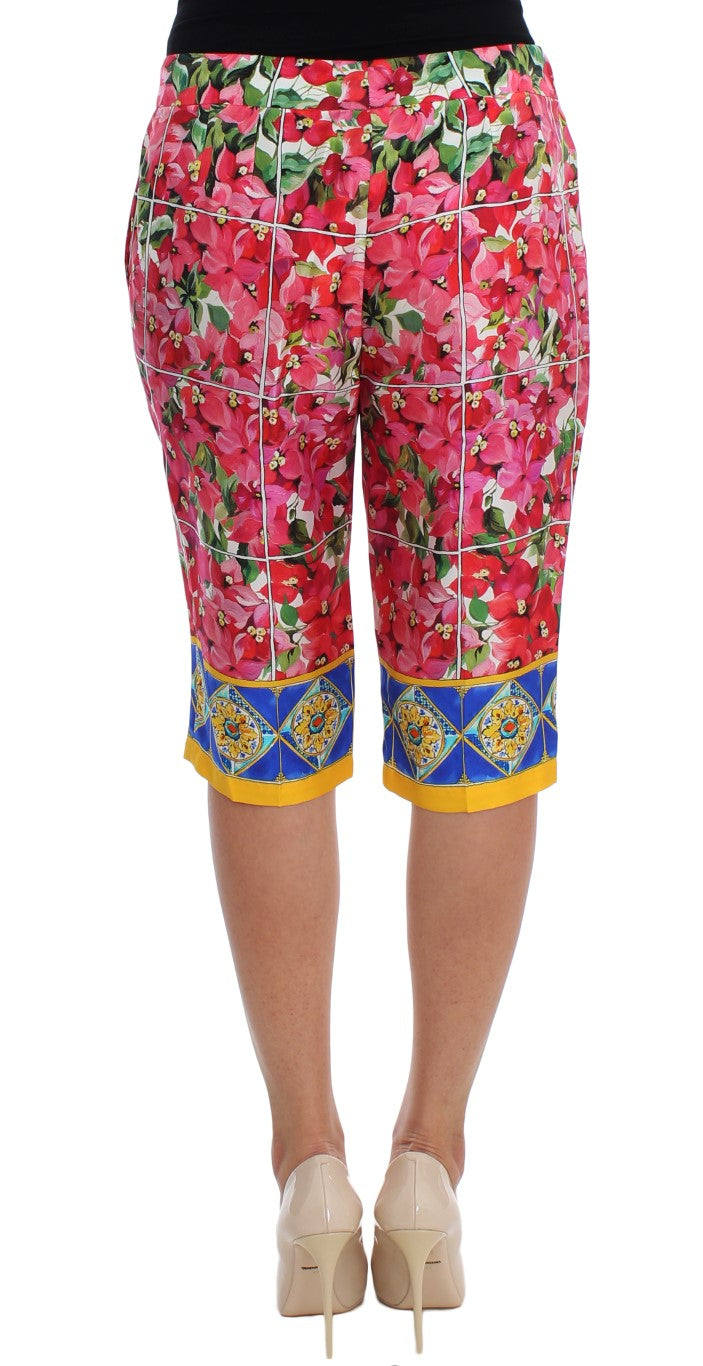 Dolce &amp; Gabbana Multicolor blommiga Silk Capri-byxor