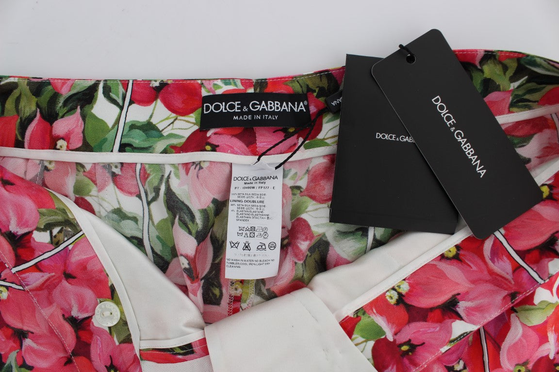 Dolce &amp; Gabbana Multicolor blommiga Silk Capri-byxor