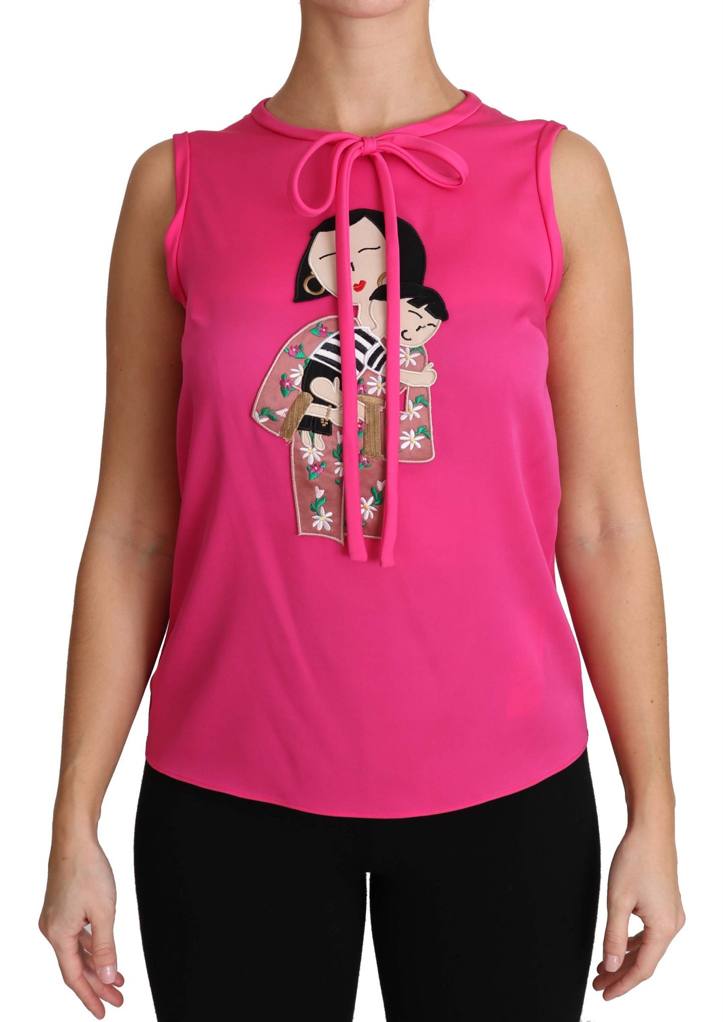 Dolce & Gabbana Elegant Pink Silk Family Tank Top Shirt