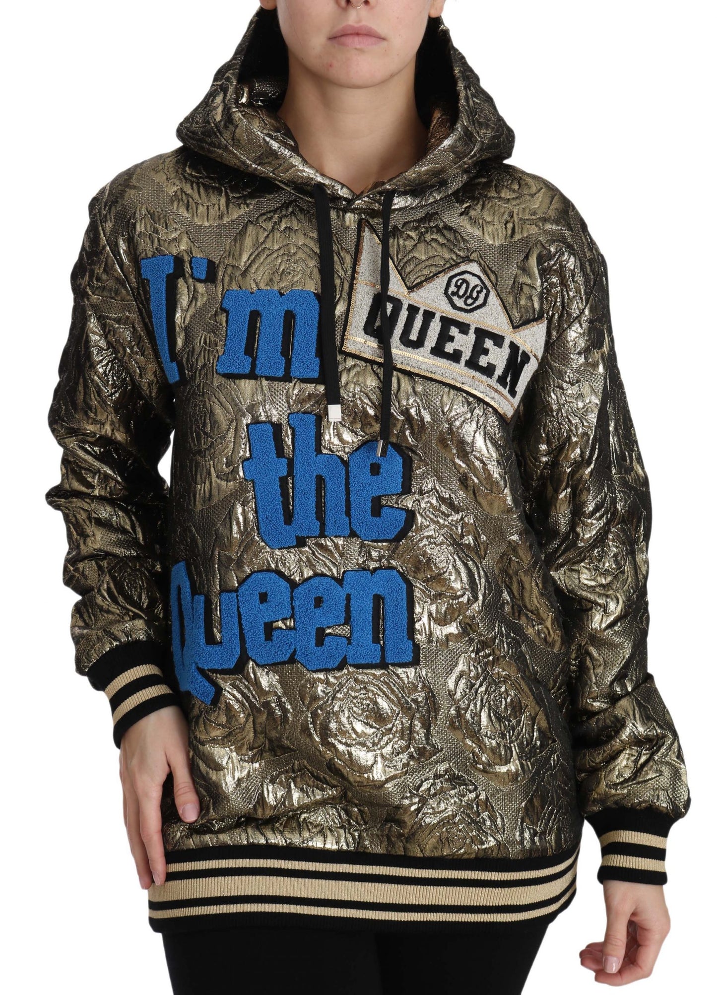 Dolce &amp; Gabbana Im The Queen Multicolor Hoodie Sweatshirt