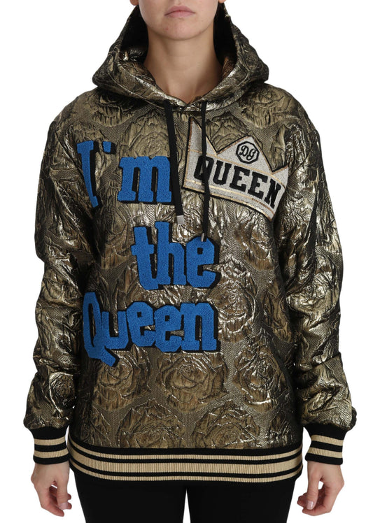 Dolce &amp; Gabbana Im The Queen Multicolor Hoodie Sweatshirt