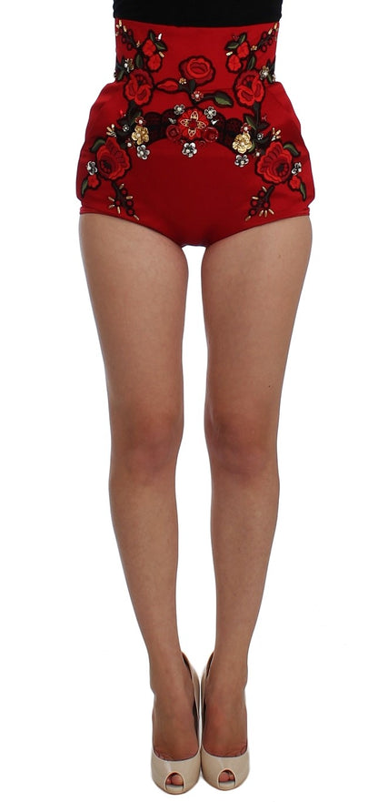 Dolce &amp; Gabbana Enchanted Sicilien Crystal-utsmyckade sidenshorts