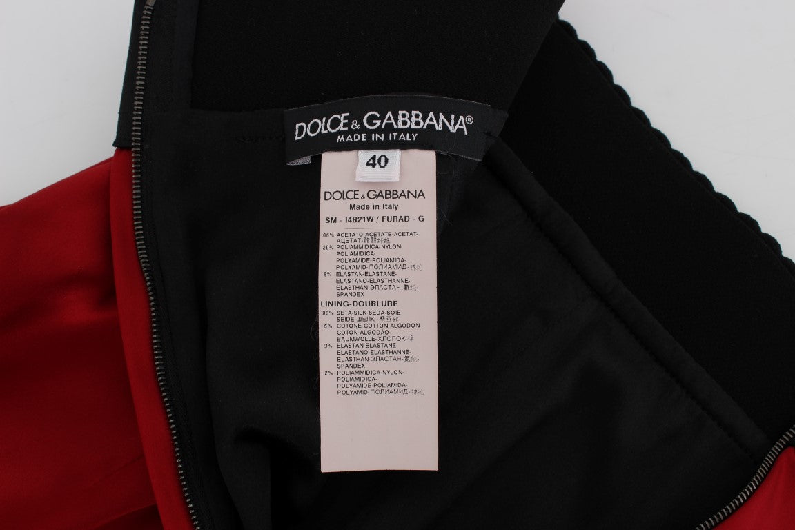 Dolce &amp; Gabbana Elegant röd kjol med hög midja i spets