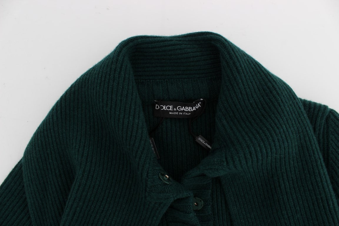 Dolce &amp; Gabbana Elegant grön kashmir cardigan tröja