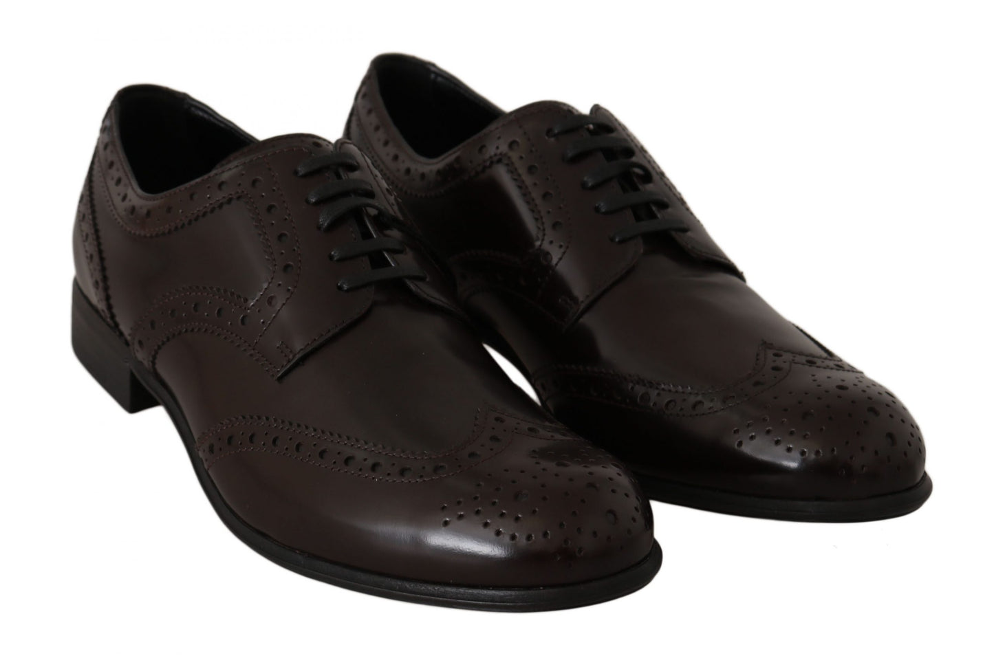 Elegantes zapatos Oxford de piel marrón de Dolce &amp; Gabbana