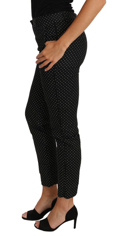 Dolce &amp; Gabbana Elegant Polka Dot Cropped byxa