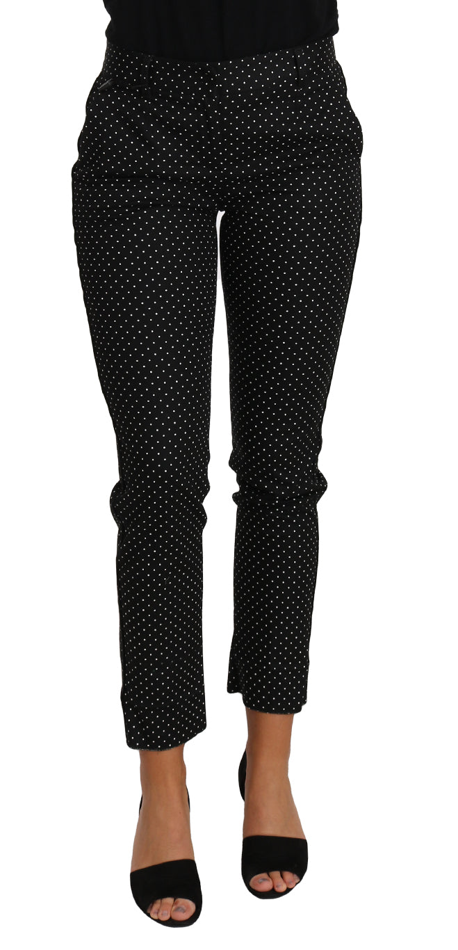 Dolce &amp; Gabbana Elegant Polka Dot Cropped byxa