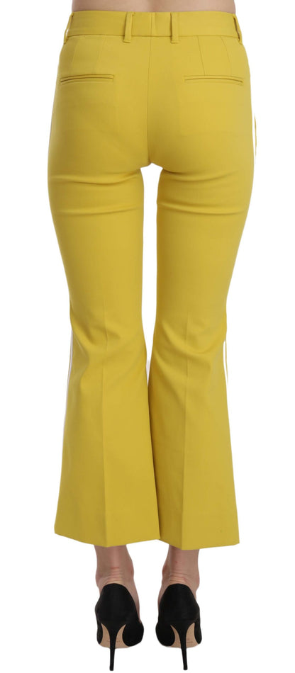 Dolce &amp; Gabbana Chic Yellow Flare Pants för eleganta kvällar