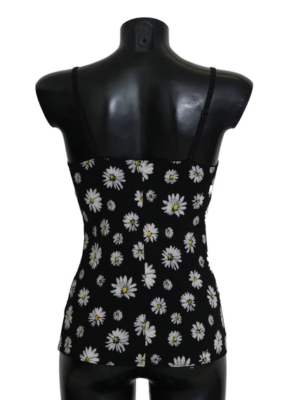 Dolce &amp; Gabbana elegant svart Daisy blommig spets Chemise klänning