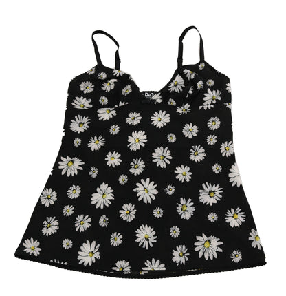 Dolce &amp; Gabbana elegant svart Daisy blommig spets Chemise klänning