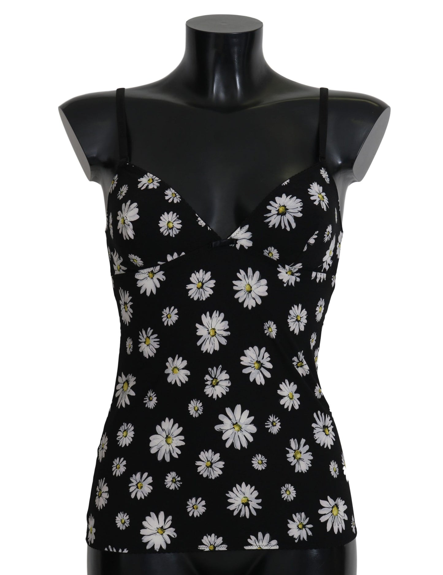 Dolce &amp; Gabbana elegant svart Daisy blommig spets Chemise klänning