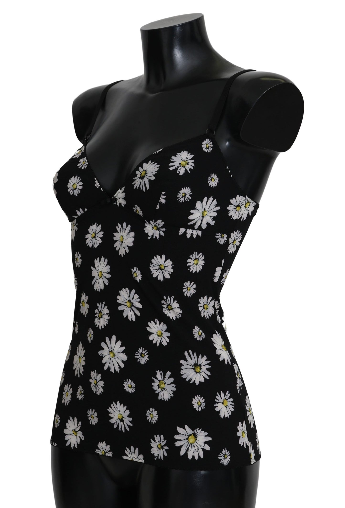 Dolce &amp; Gabbana elegant svart Daisy blommig spets Chemise klänning