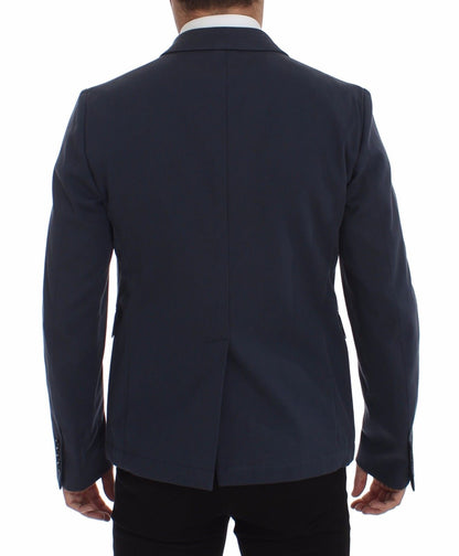 Chaqueta blazer elegante de algodón elástico azul de Dolce &amp; Gabbana